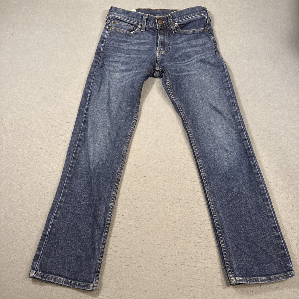 Hollister Jeans Mens 28x30 Blue Cotton Denim Straight Slim Fit Faded Workwear